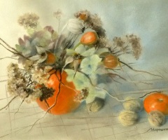 Мандарин и грецкие орехи (Натюрморт с мандарином), 2015 г.